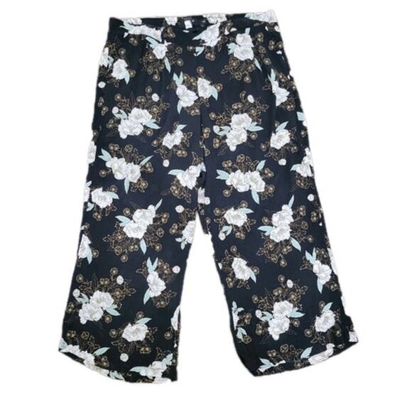 Torrid Wide Leg‎ Pants Women's 3x Floral Pull On Pockets Elastic Waistband - Picture 1 of 9